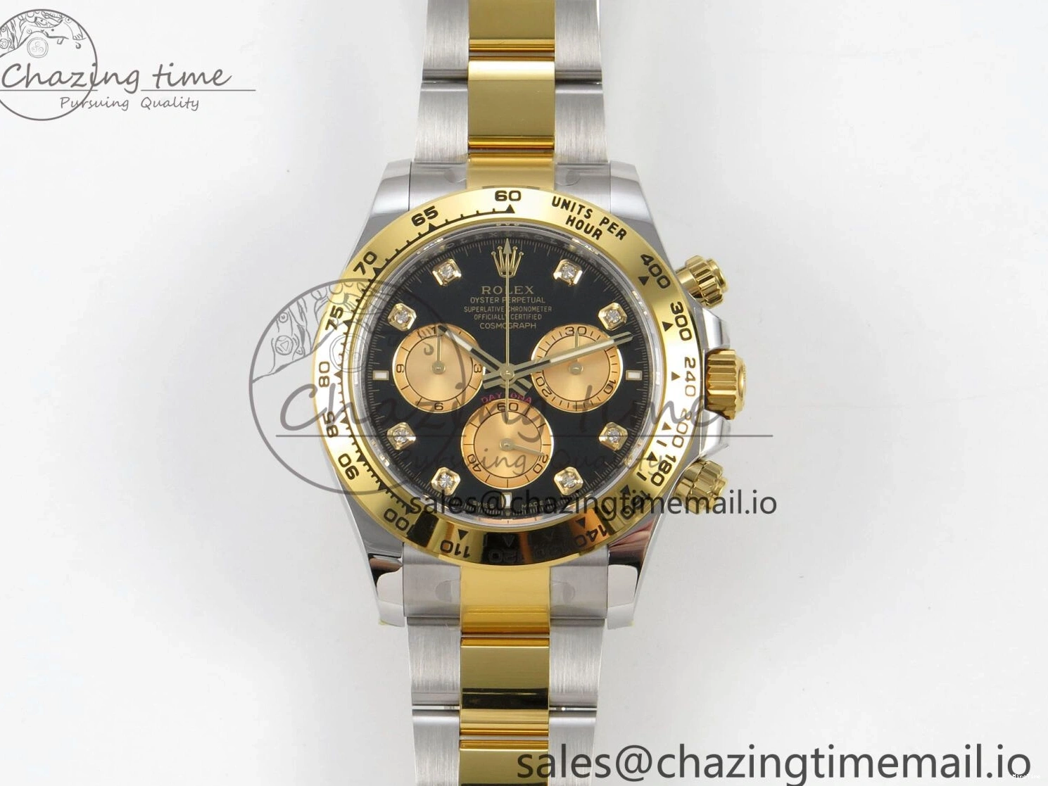 MiroTime 0512 Fashionable Daytona 126503 THBF 1:1 Best Edition Black YG Diamonds Dial on SS YG Bracelet SH 137